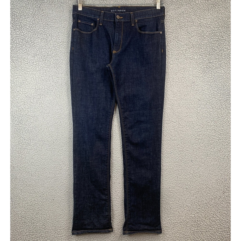 Mott & Bow Jeans Mens 33x34 Blue Dark Wash Slim Mosco Stretch Denim
